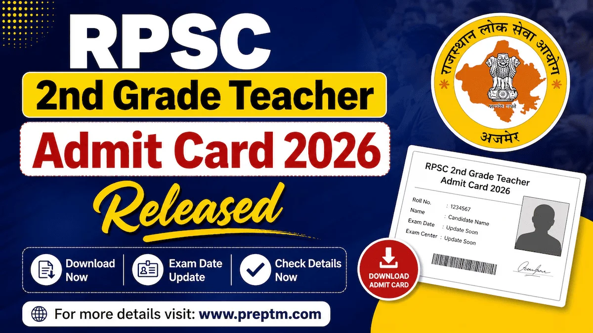 RPSC 2nd Grade Teacher Admit Card 2026 Released